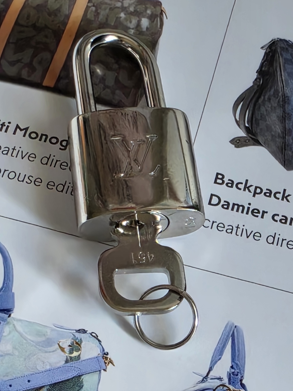 Louis Vuitton Silver Padlock with Key #451